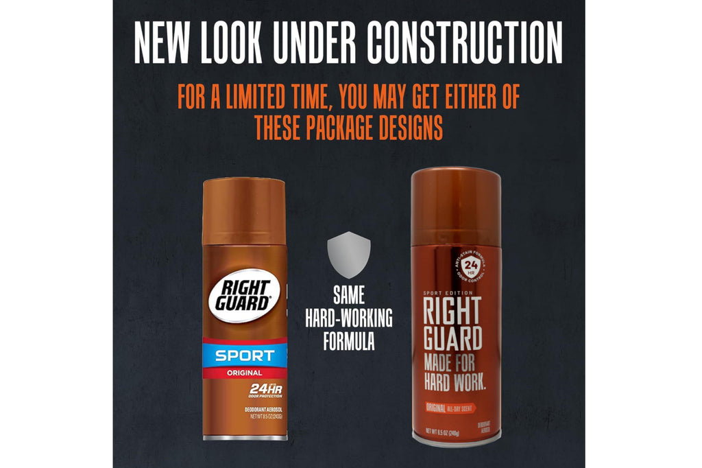 Right Guard Original Deodorant Spray — Made For Hard Work | 8.5 oz Pack of 4