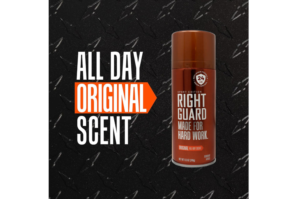 Right Guard Original Deodorant Spray — Made For Hard Work | 8.5 oz Pack of 4