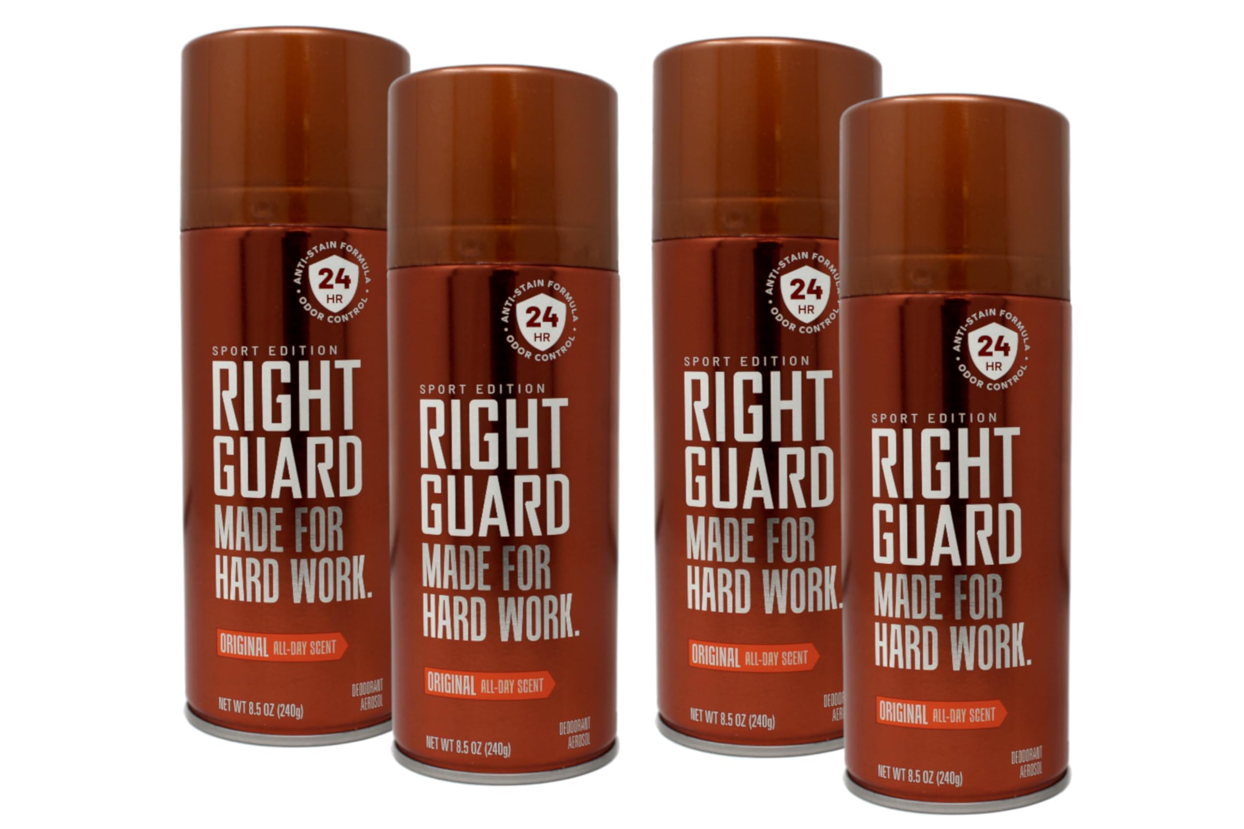 Right Guard Original Deodorant Spray — Made For Hard Work | 8.5 oz Pack of 4
