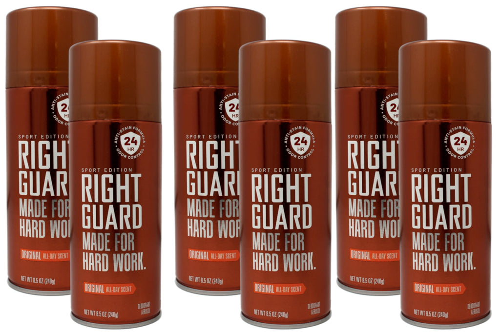 Right Guard Sport Deodorant Original Aerosol 8.5 oz – Six-Pack | All-Day Odor & Wetness Protection