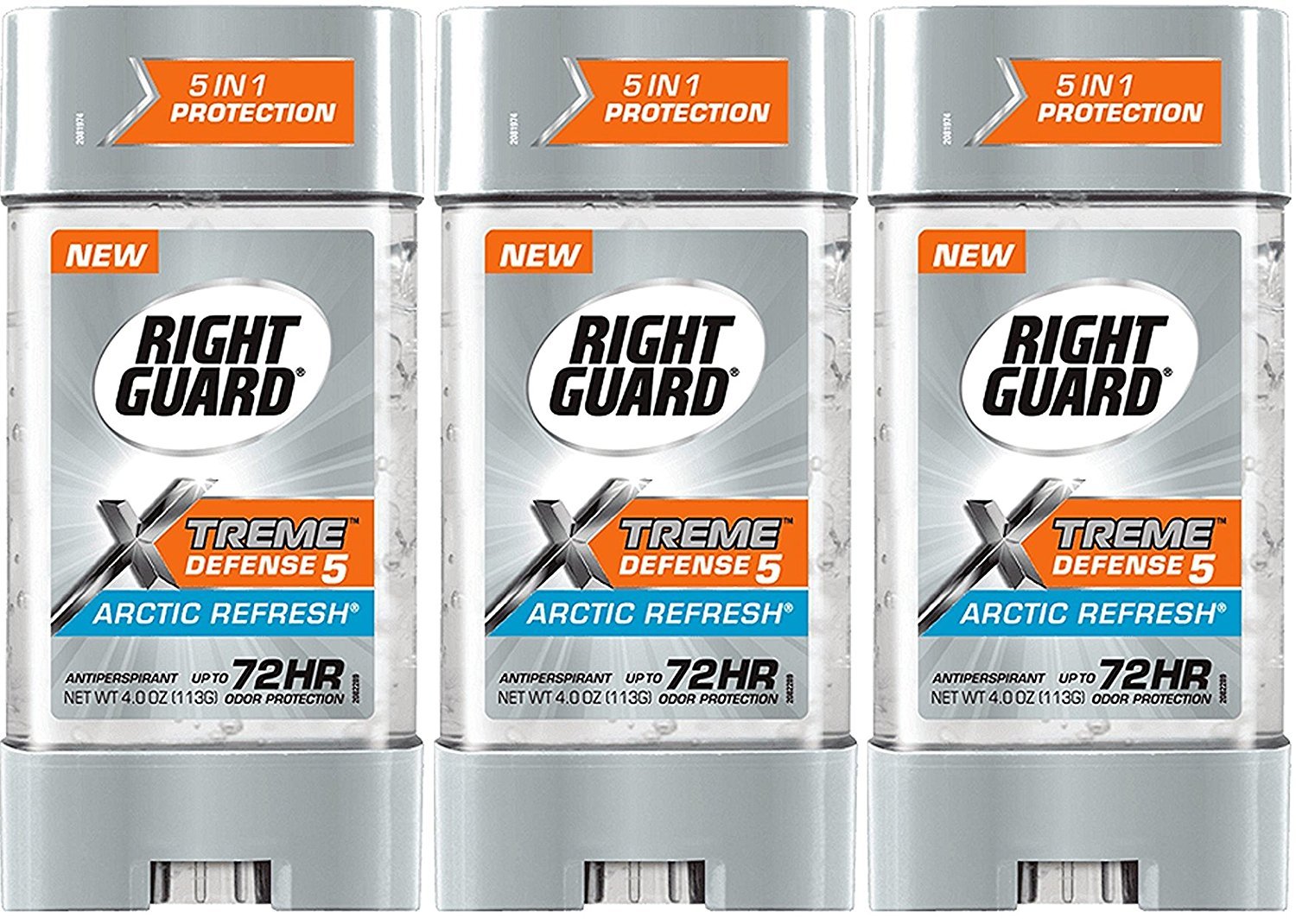 Right Guard Total Defense 5 Power Gel Arctic Refresh 4 oz Pack of 3 | Antiperspirant & Deodorant