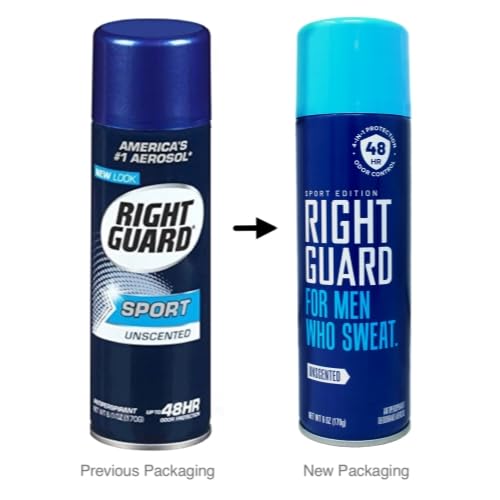 Right Guard Unscented Antiperspirant Aerosol 6 oz - Pack of 3 | For Men Who Sweat