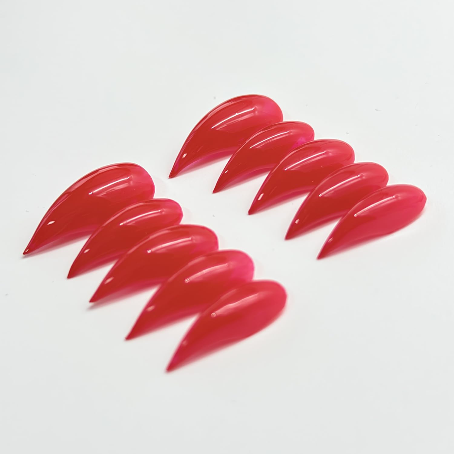 RIICFDD 10 Pcs Christmas Press on Nails – Red Curved Stiletto Eagle Claw False Nails