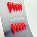 RIICFDD 10 Pcs Christmas Press on Nails – Red Curved Stiletto Eagle Claw False Nails