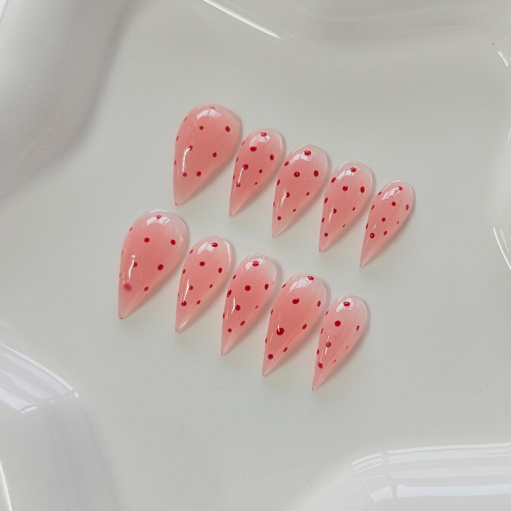 RIICFDD Handmade Curved Eagle Claw Press-On Nails – White, 24‑Piece Kit with Glue