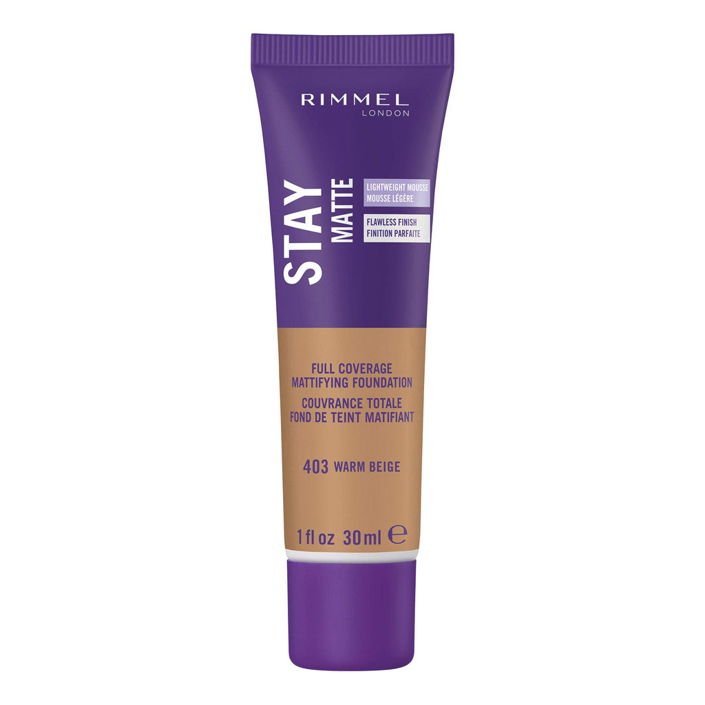 Rimmel Stay Matte Foundation, Warm Beige – Matte, Oil-Free, 1 oz