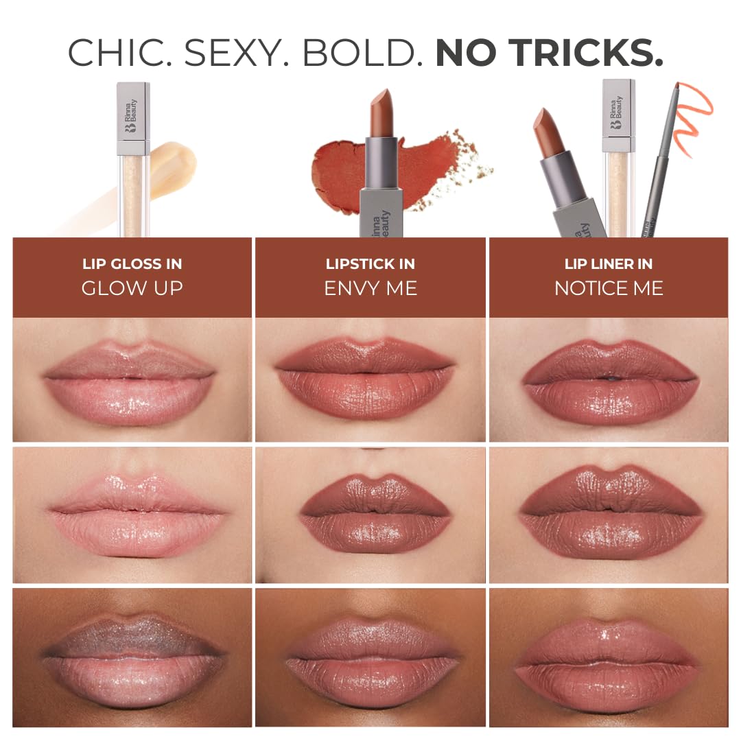 Rinna Beauty Icon Lip Kit - Showstopper: All-in-One Lip Kit (Lipstick, Lip Gloss & Lip Liner) | Vegan & Cruelty-Free