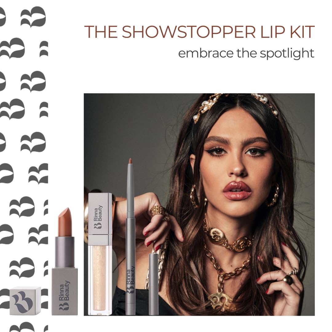 Rinna Beauty Icon Lip Kit - Showstopper: All-in-One Lip Kit (Lipstick, Lip Gloss & Lip Liner) | Vegan & Cruelty-Free
