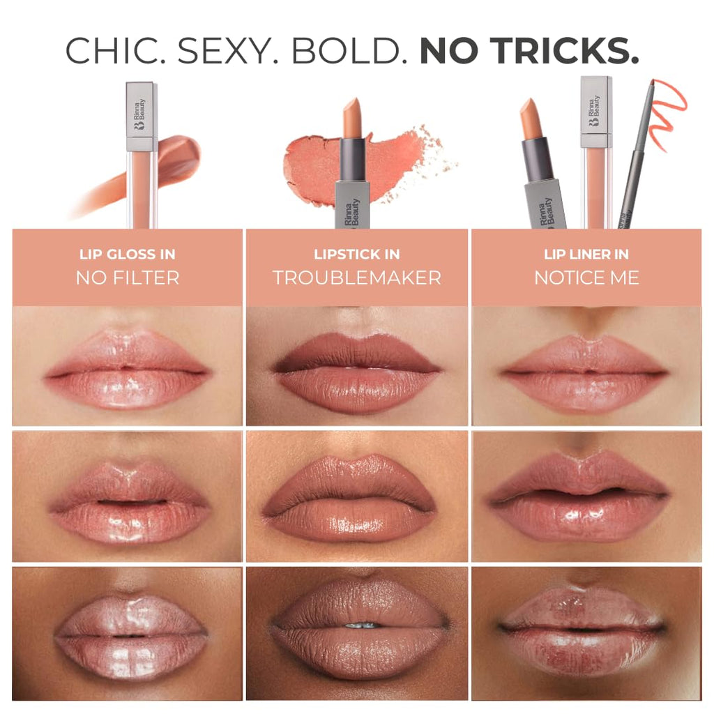 Rinna Beauty Icon Lip Kit Birthday Suit | All-in-One Nude Lip Kit | Vegan, Cruelty-Free, Long-Lasting