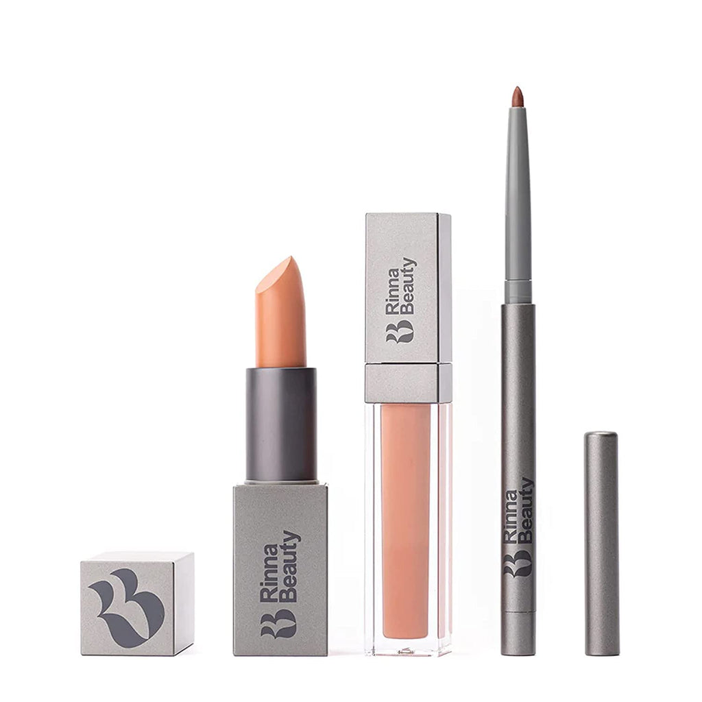 Rinna Beauty Icon Lip Kit – No Apologies | All-in-One Lip Kit (Lipstick, Lip Gloss, Lip Liner) – Nude Coral