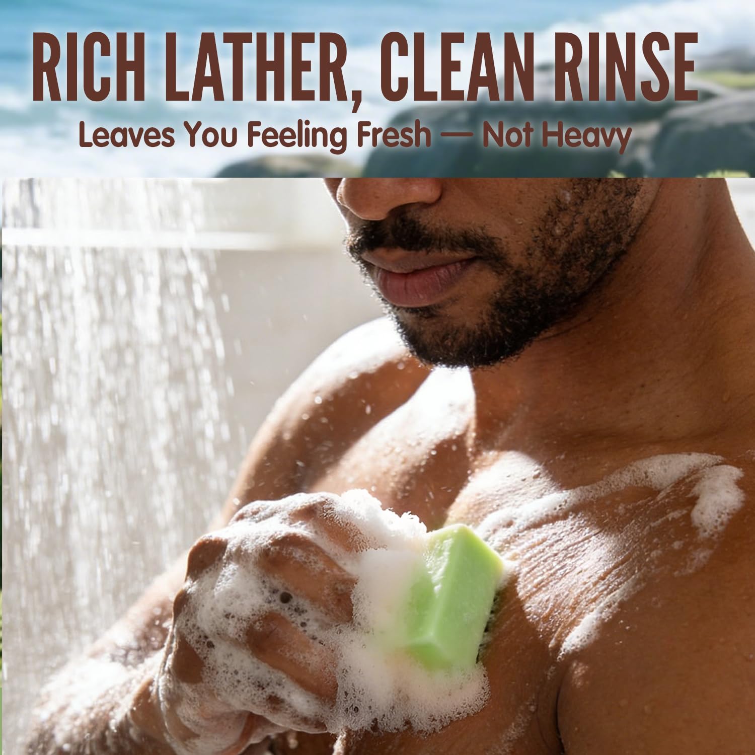 Rinse & Robust Men’s Natural Bar Soap – 6-Pack (5.3 oz each) – Fresh Subtle Scents for Face, Body & Hands