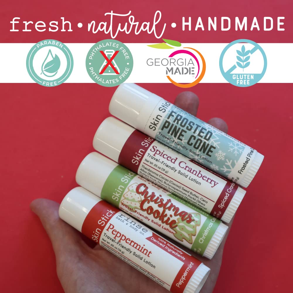 Rinse Bath & Body Spiced Cranberry Solid Lotion Stick – Travel-Ready Vegan Handmade Moisturizer