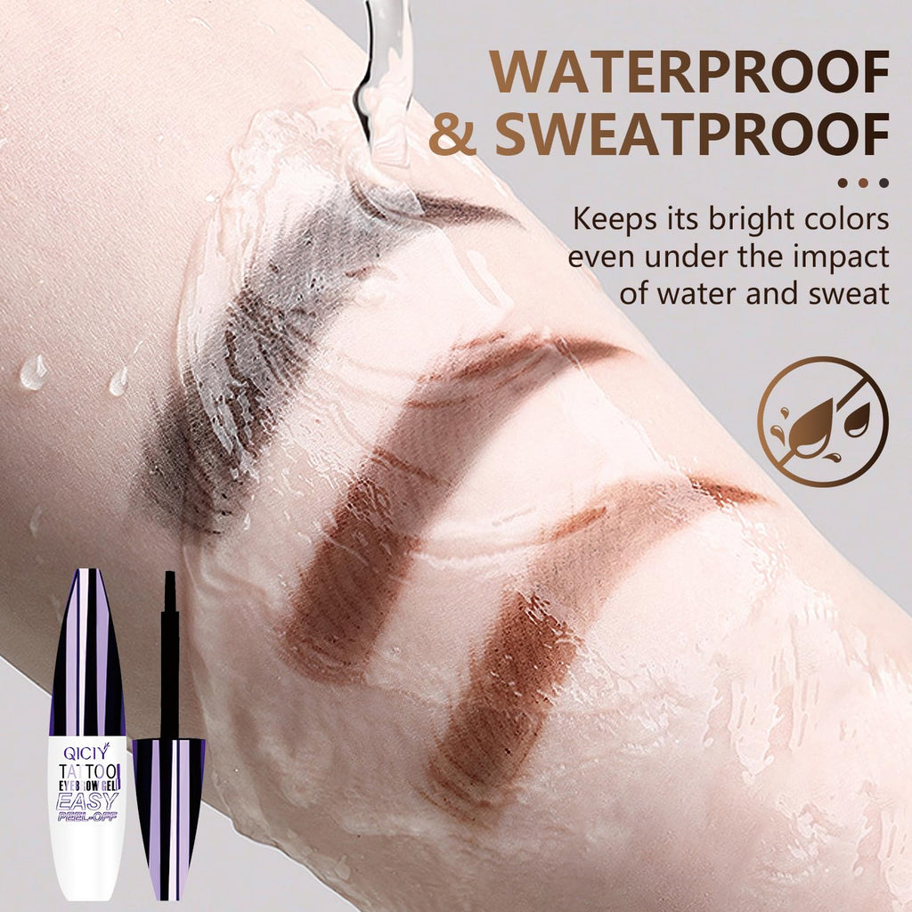 Rliolouo QICI Peel-Off Eyebrow Gel – 2 Pack Brown, Waterproof & Sweatproof