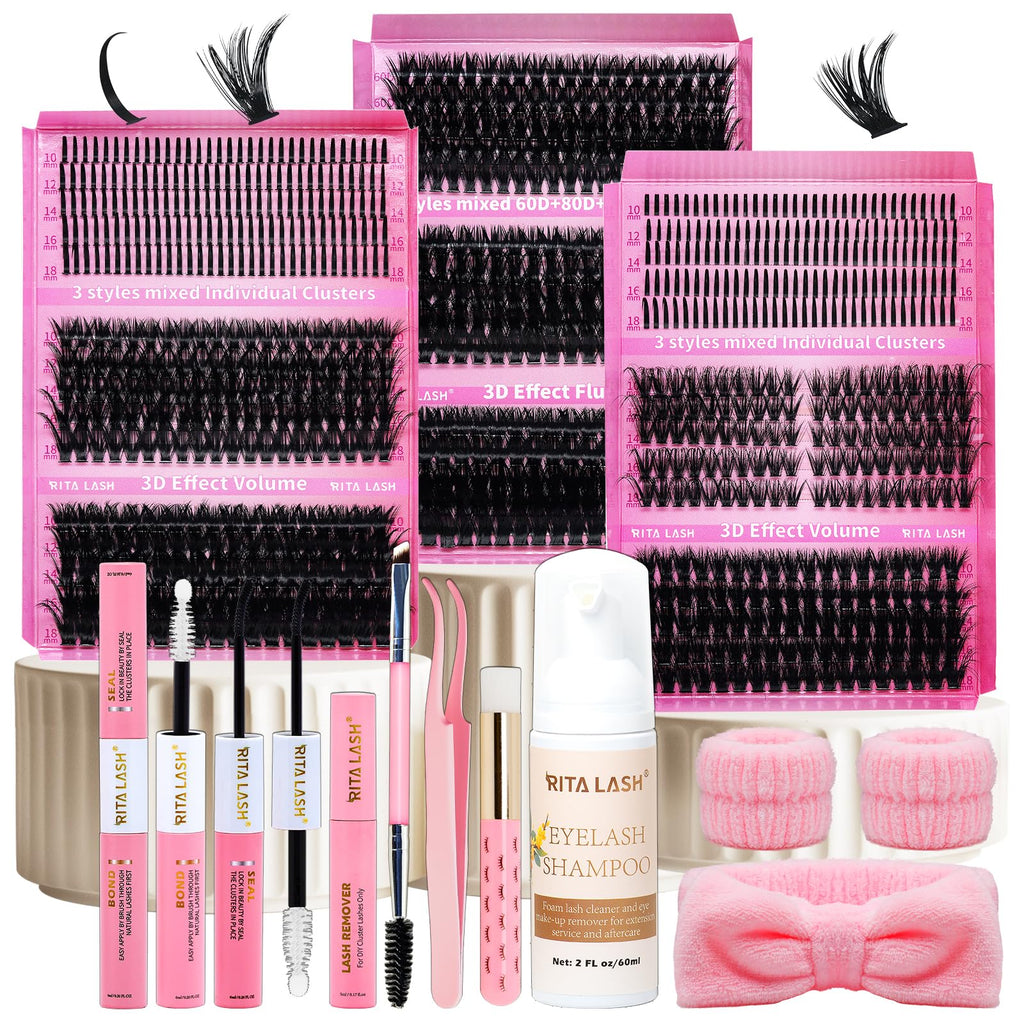 Ritalash Lash Clusters Kit – 3 Boxes, 960 Pcs, DIY Lash Extensions