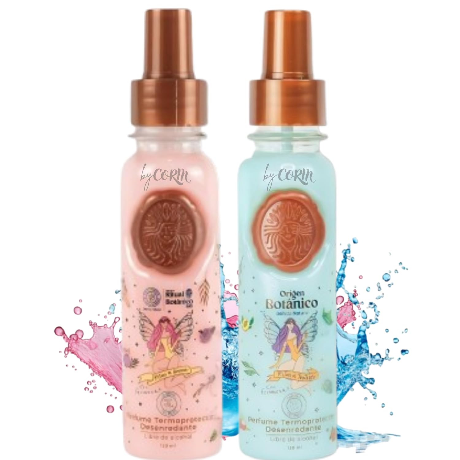 Ritual Botanico Hair Perfume Duo – Thermal Protector, Detangler & Frizz Control with Pheromones (120ml Each) – Leave-In Conditioner Spray