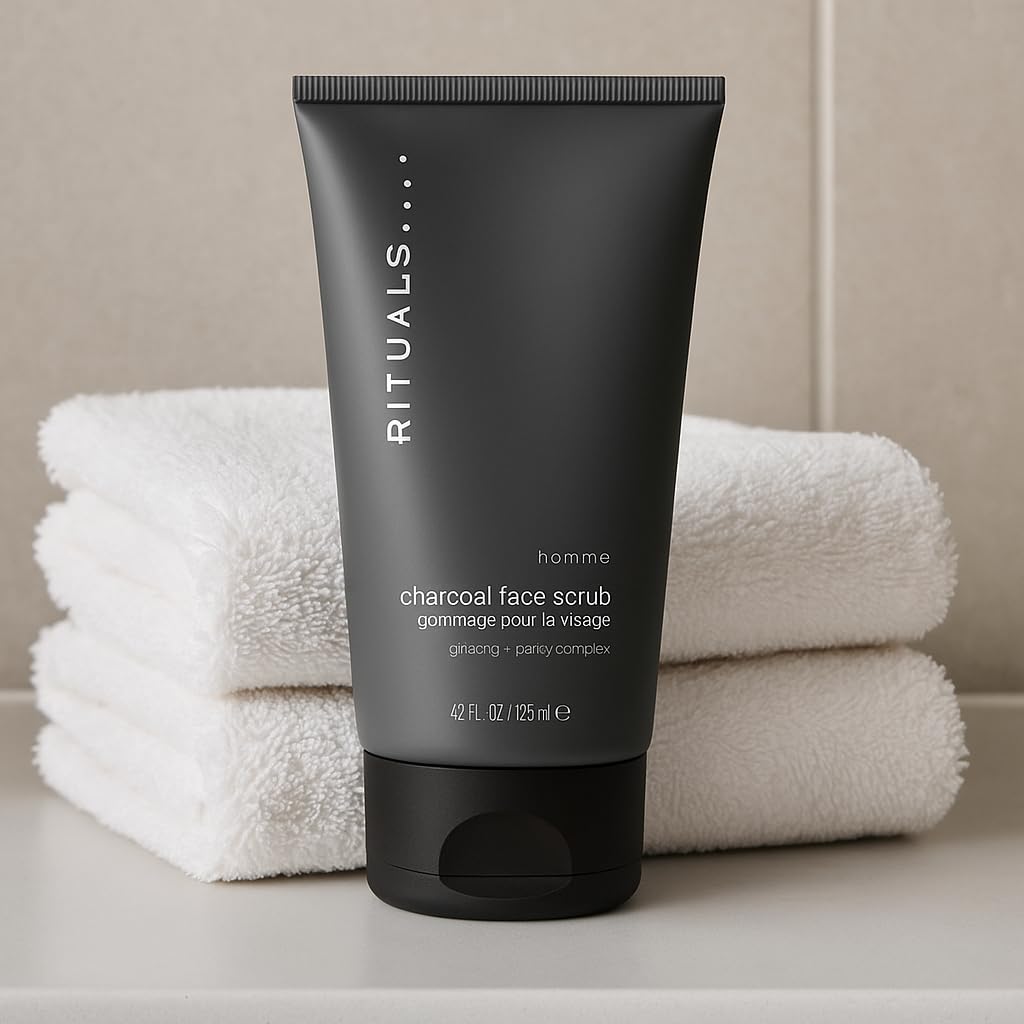RITUALS Homme Charcoal Face Scrub – 125ml/4.2oz | Gentle Exfoliating Cleanser for Men