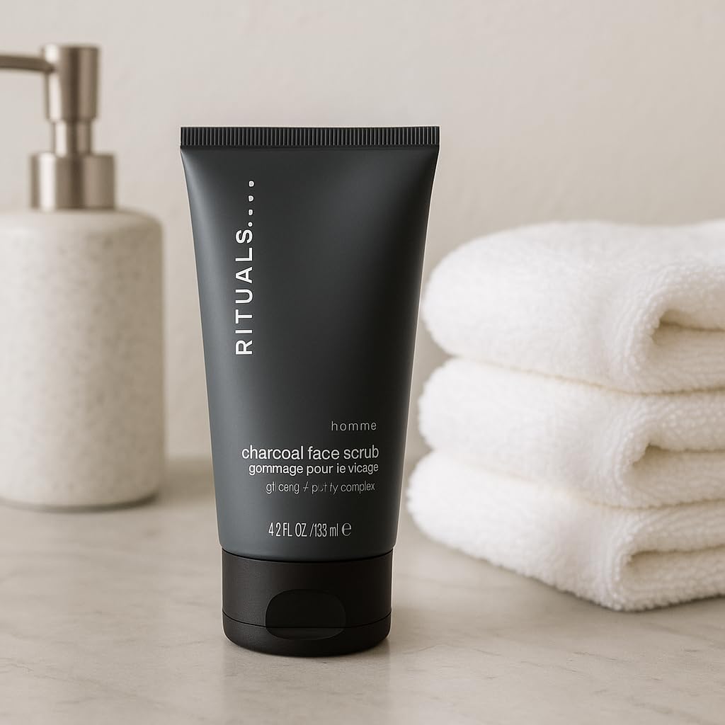 RITUALS Homme Charcoal Face Scrub – 125ml/4.2oz | Gentle Exfoliating Cleanser for Men