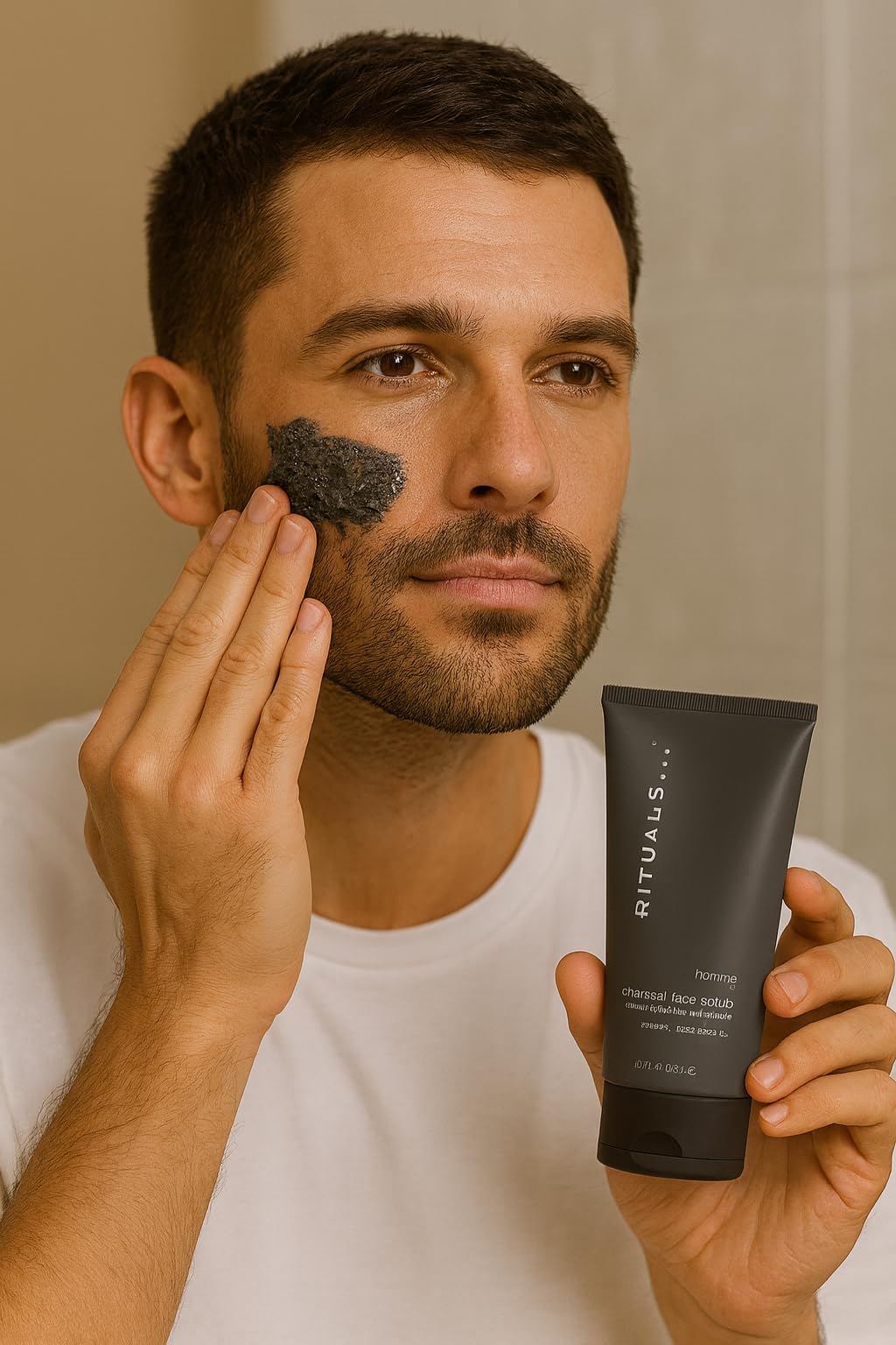 RITUALS Homme Charcoal Face Scrub – 125ml/4.2oz | Gentle Exfoliating Cleanser for Men