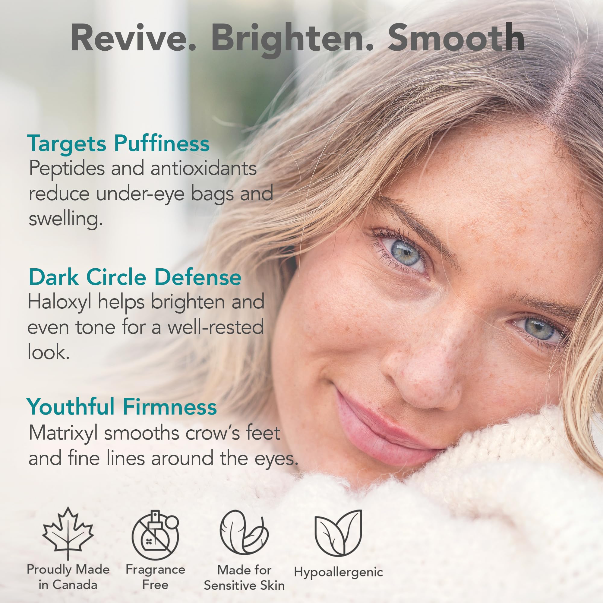 Riversol Peptide Eye Cream | Brightening Eye Repair for Dark Circles & Puffiness | Sensitive Skin