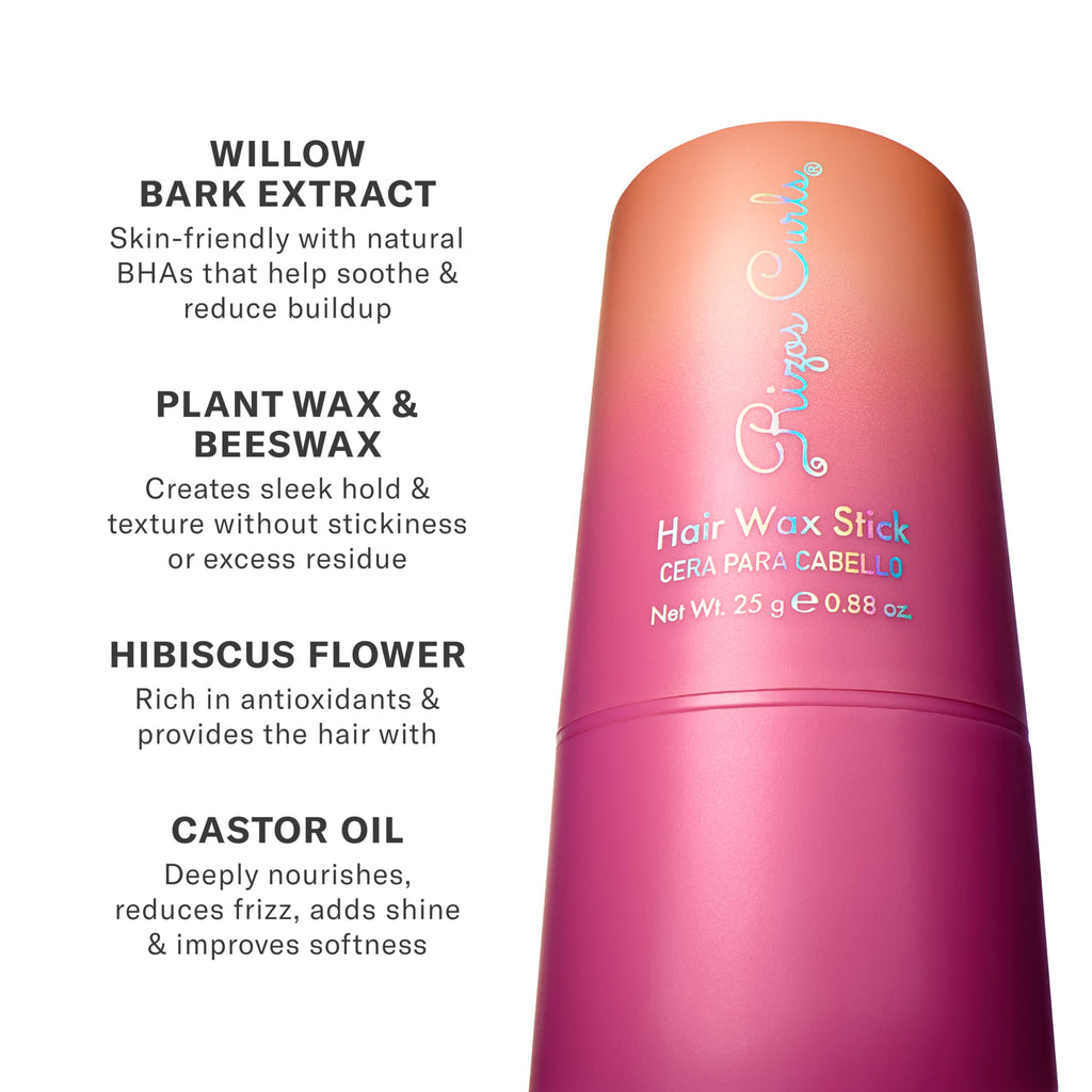 Rizos Curls Hair Wax Stick – Tames Flyaways & Smooth Edges with Castor Oil for All Hair Types