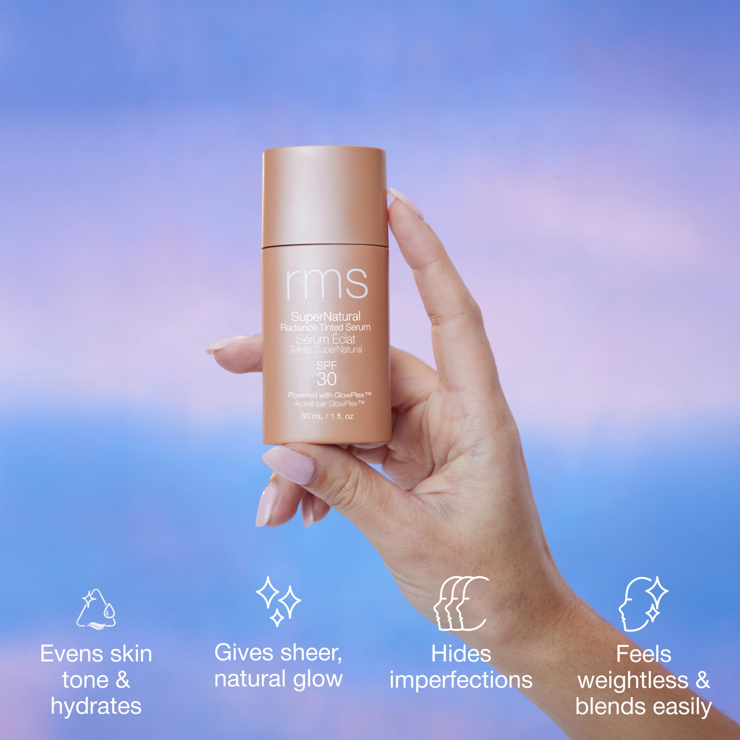 RMS Beauty Supernatural Radiance Serum SPF 30 — Lightweight Mineral Sunscreen & Glow Enhancer | 1 oz