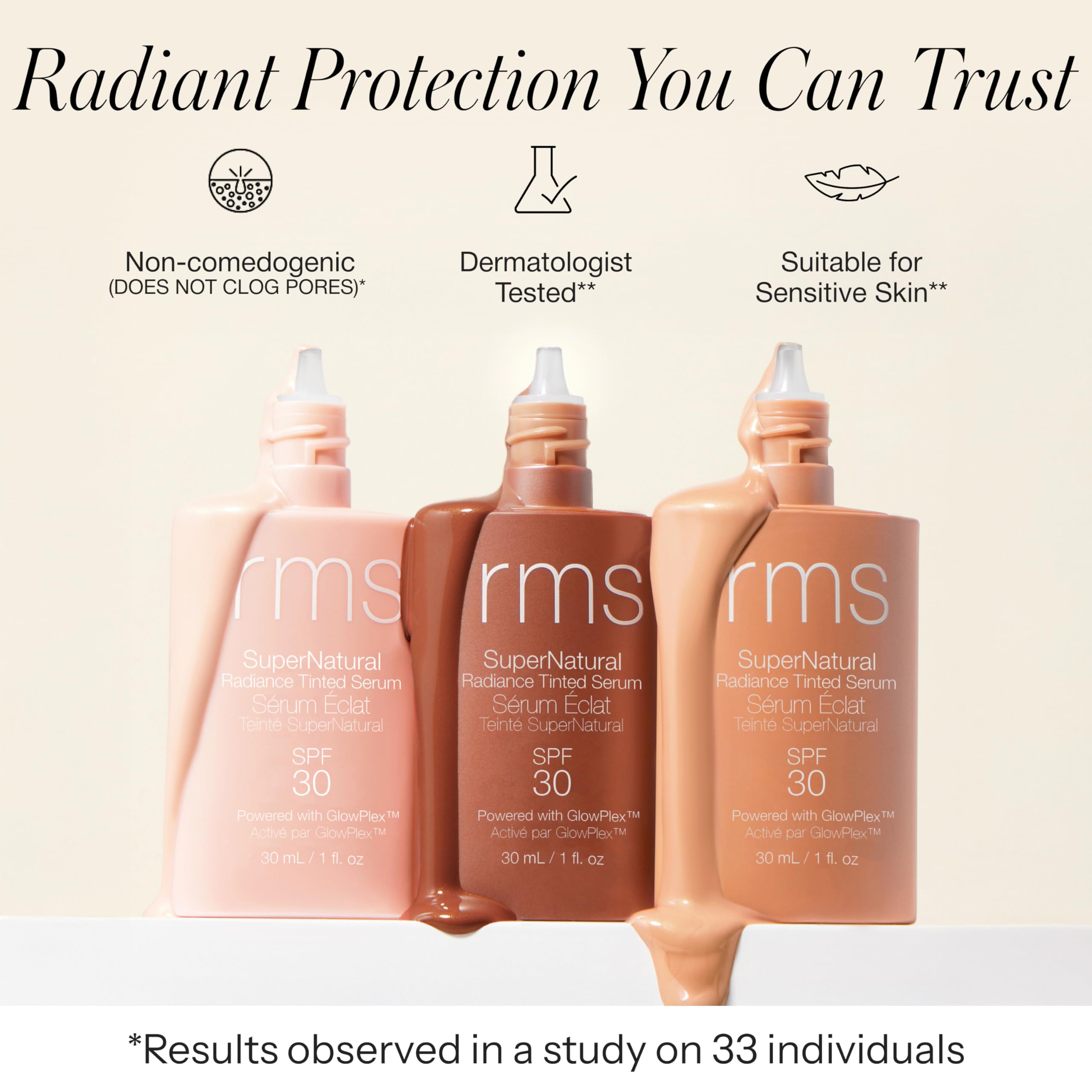 RMS Beauty Supernatural Radiance Serum SPF 30 — Lightweight Mineral Sunscreen & Glow Enhancer | 1 oz