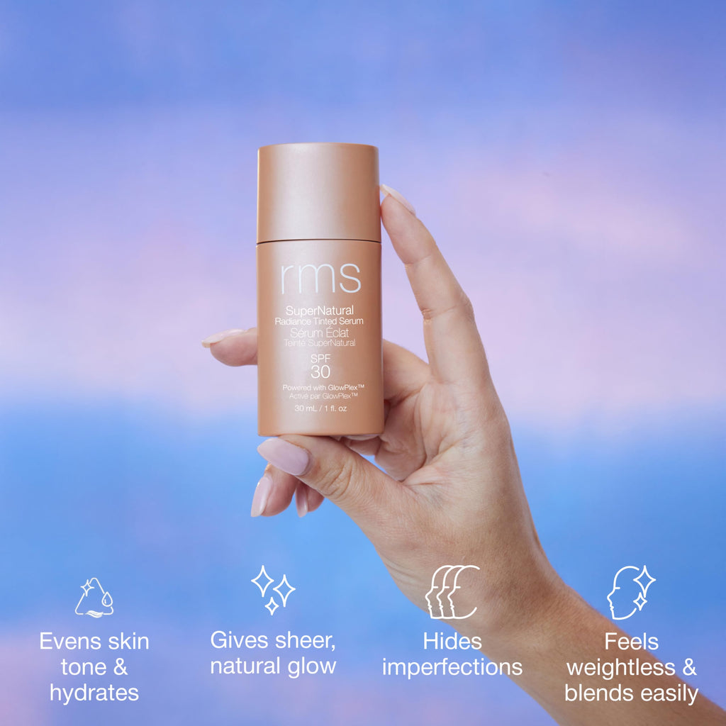 RMS Beauty Supernatural Radiance Serum SPF 30 – Lightweight Mineral Sunscreen & Glow-Enhancing Tint