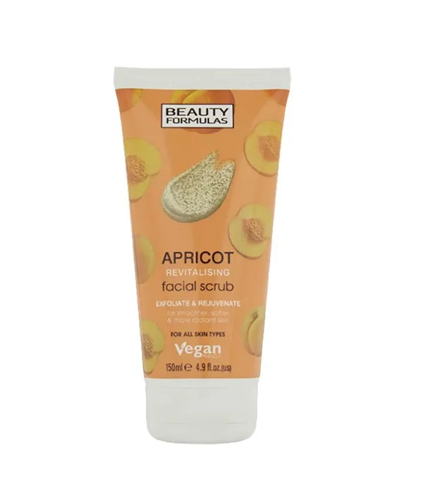 Beauty Formulas Apricot Facial Scrub 5 oz / 150 ml - Exfoliating & Deep Cleansing for Radiant Skin