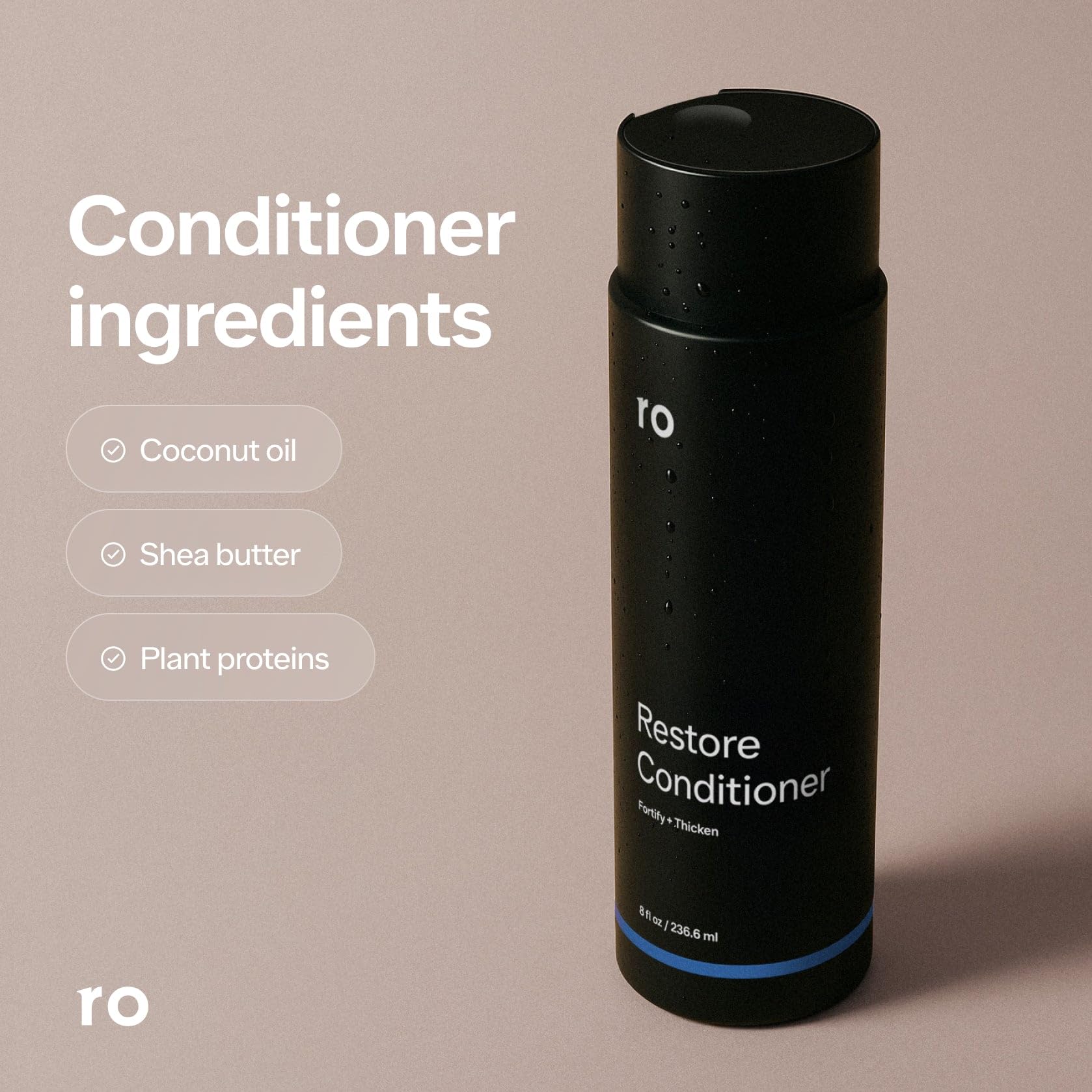 Ro Men's Revive Shampoo & Restore Conditioner Duo | Exfoliate, Clarify, Fortify & Moisturize for Thicker-Looking Hair | Sulfate, Paraben & Phthalate Free | 8 fl oz (Pack of 2)