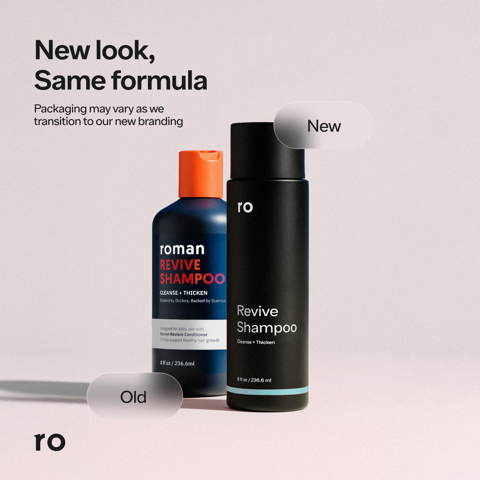 Ro Men's Revive Shampoo & Restore Conditioner Duo | Exfoliate, Clarify, Fortify & Moisturize for Thicker-Looking Hair | Sulfate, Paraben & Phthalate Free | 8 fl oz (Pack of 2)