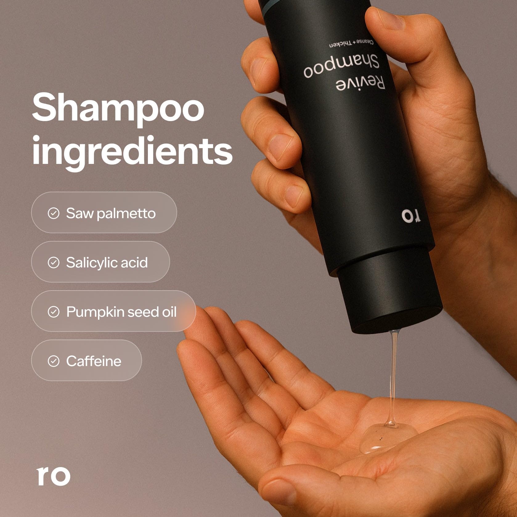 Ro Men's Revive Shampoo & Restore Conditioner Duo | Exfoliate, Clarify, Fortify & Moisturize for Thicker-Looking Hair | Sulfate, Paraben & Phthalate Free | 8 fl oz (Pack of 2)