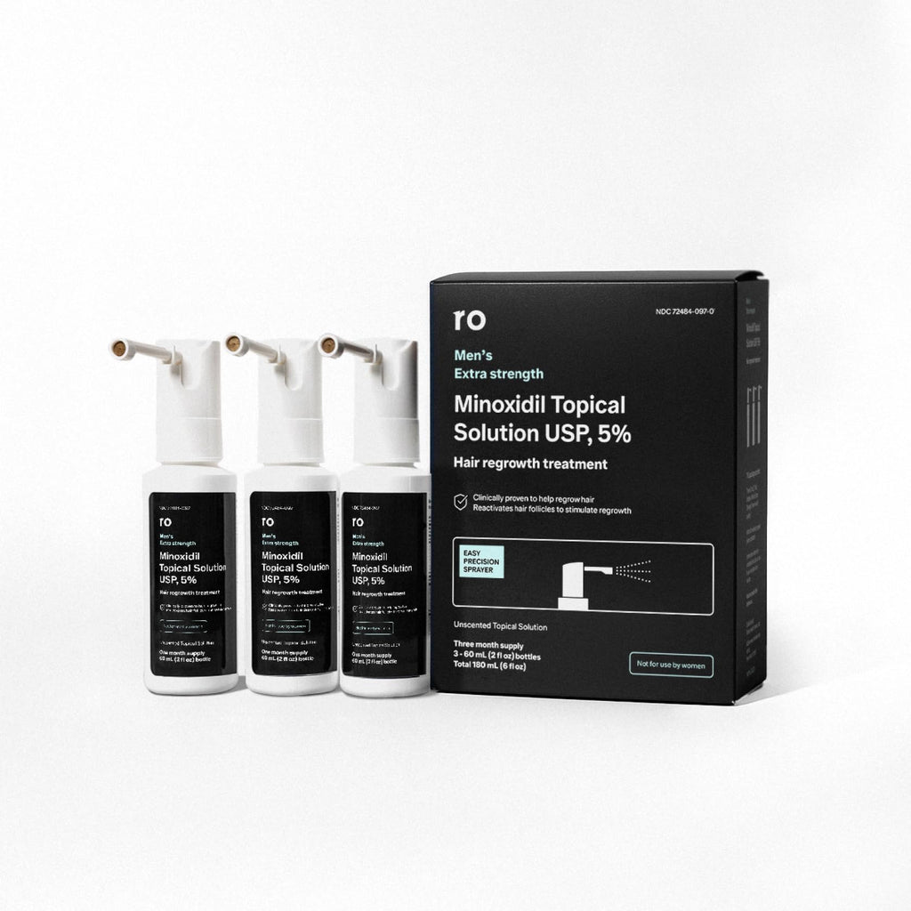 Ro Roman Men's Topical Hair Regrowth Spray – 5% Minoxidil, Unscented, 3-Month Supply