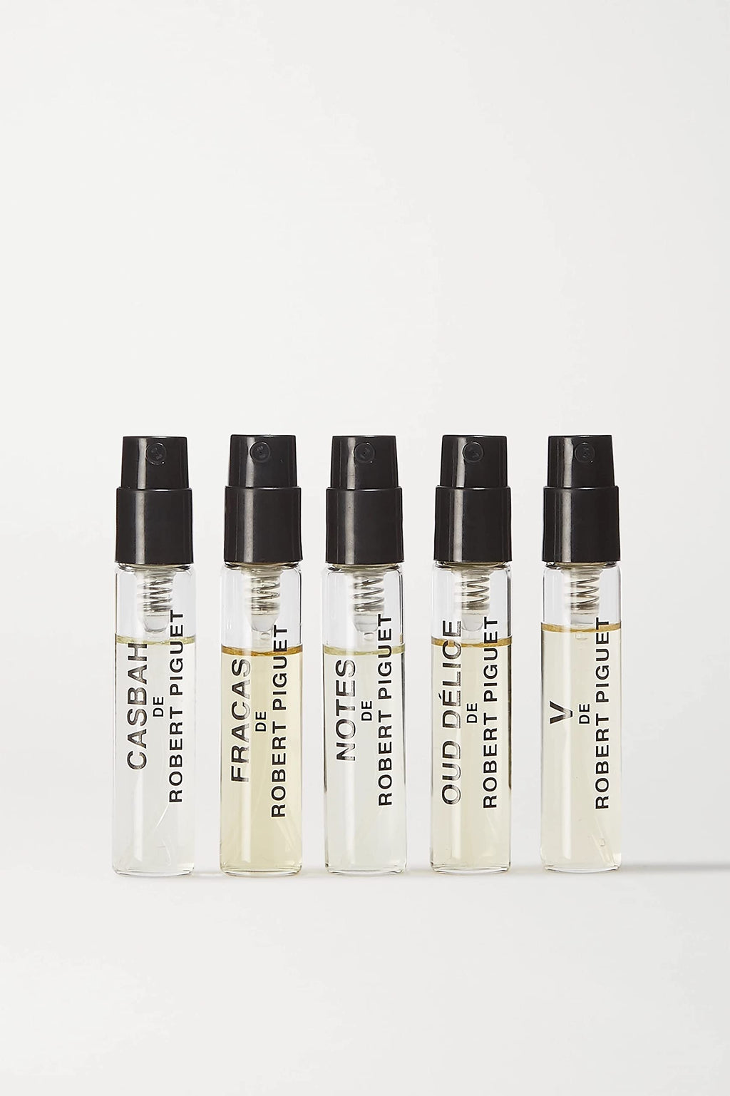 Robert Piguet L'Expérience Piguet Discovery Set | Fracas, Casbah, V, Oud Délice & Notes, 0.08 oz each