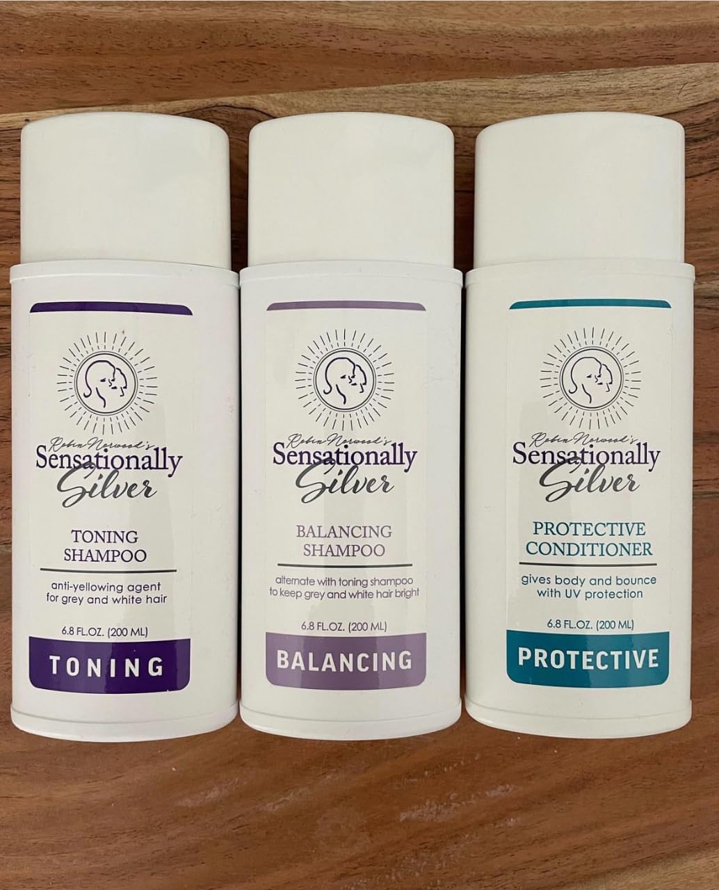 Robin Norwood's Sensationally Silver Toning Shampoo – Purple Shampoo for Gray & White Hair – Restores Shine & Neutralizes Yellowing – 6.8 oz