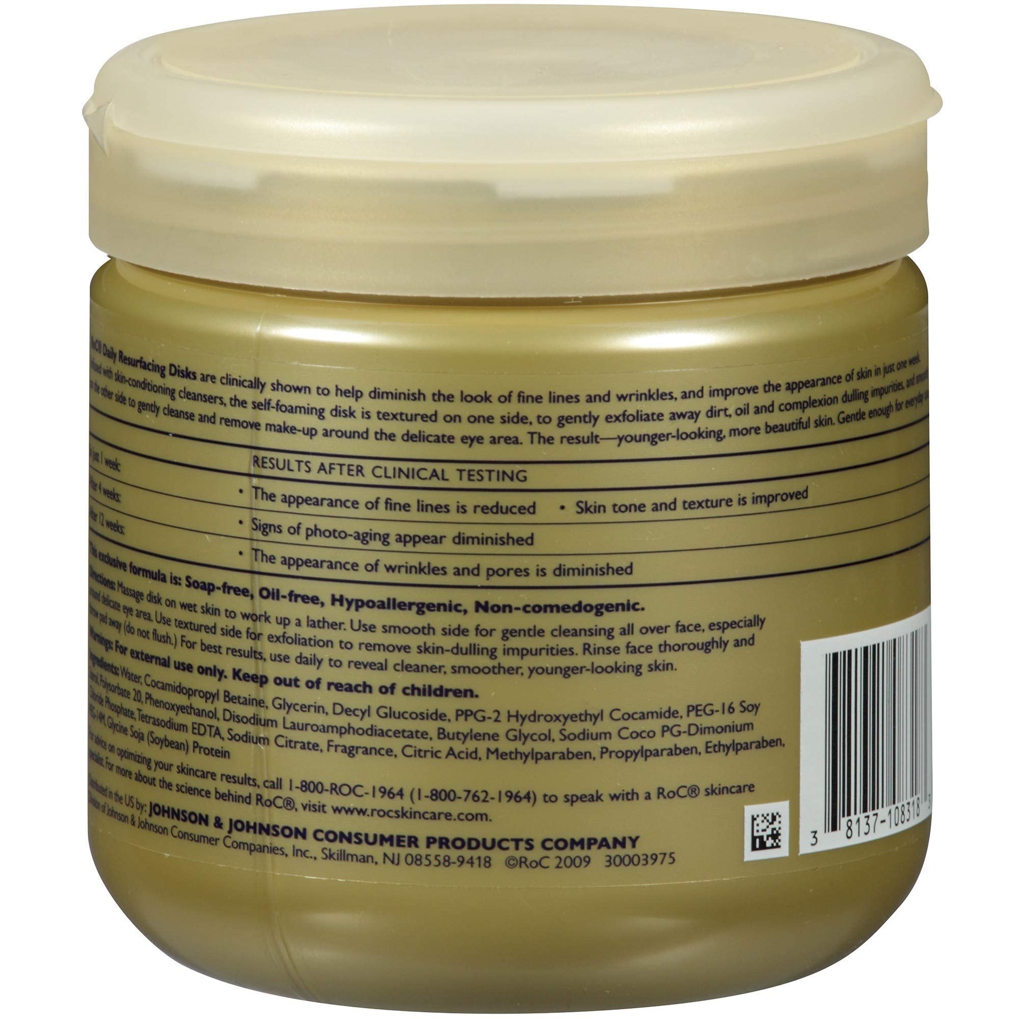 RoC Daily Resurfacing Disks – Exfoliating Pads, Hypoallergenic & Oil-Free (28 ct)