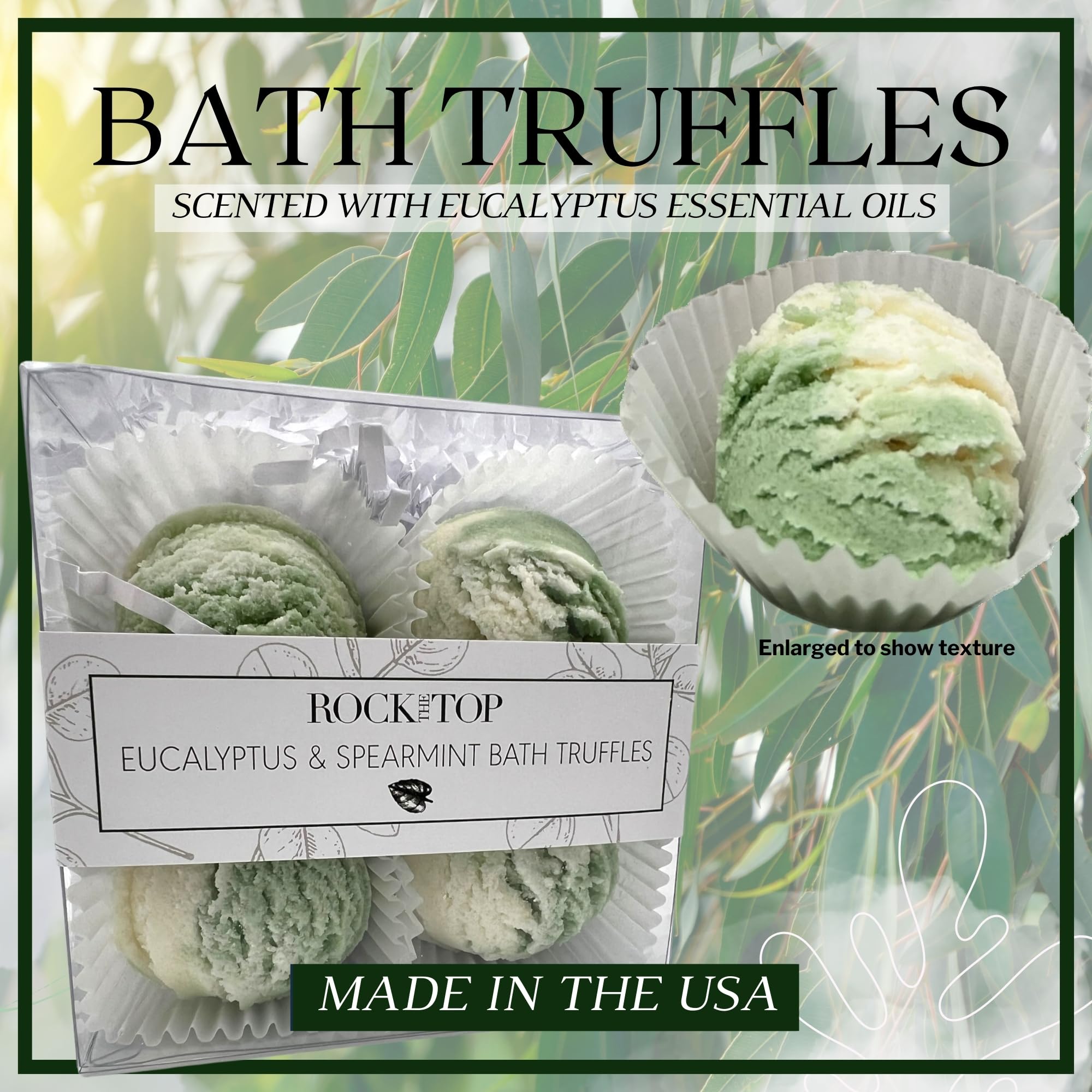 Rock the Top USA MADE Eucalyptus Spearmint Spa Gift Basket – 6 Self-Care Gifts for Women