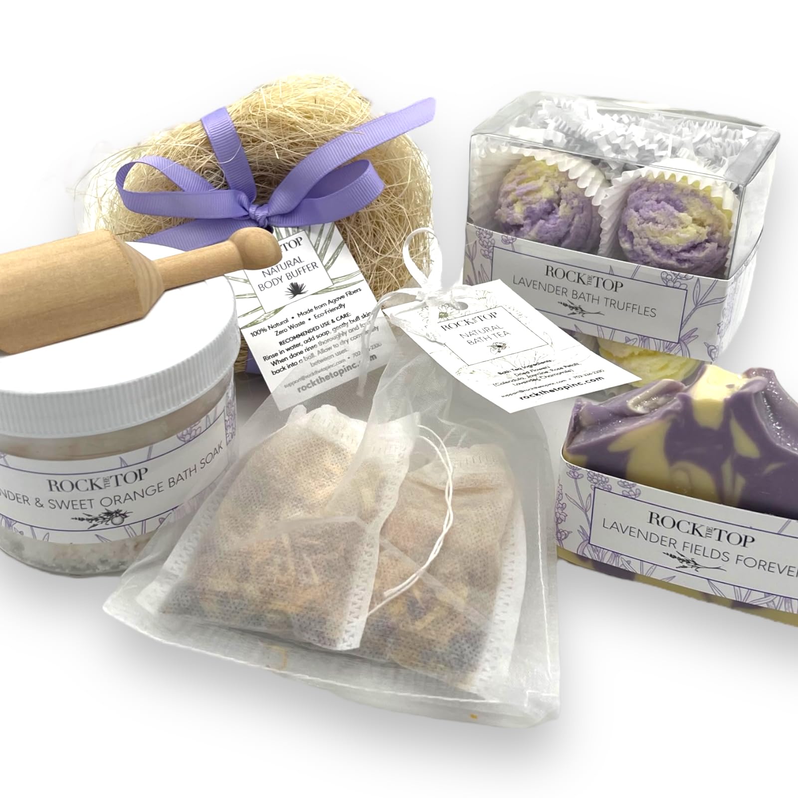 Rock the Top USA Made Self Care Gift Box | Lavender Bath Bombs & Epsom Salt Soak
