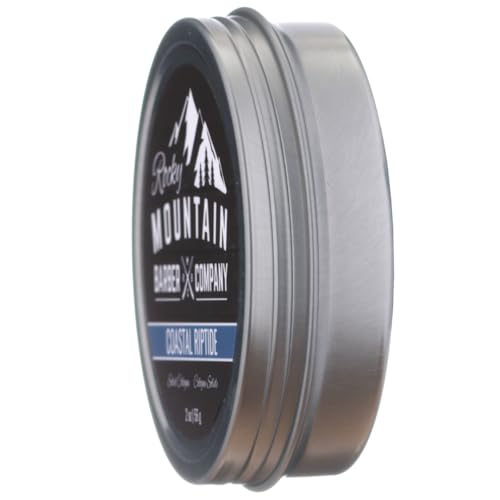 Rocky Mountain Barber Company Solid Cologne for Men – Coastal Riptide, 2 oz – Coconut Oil & Shea Butter