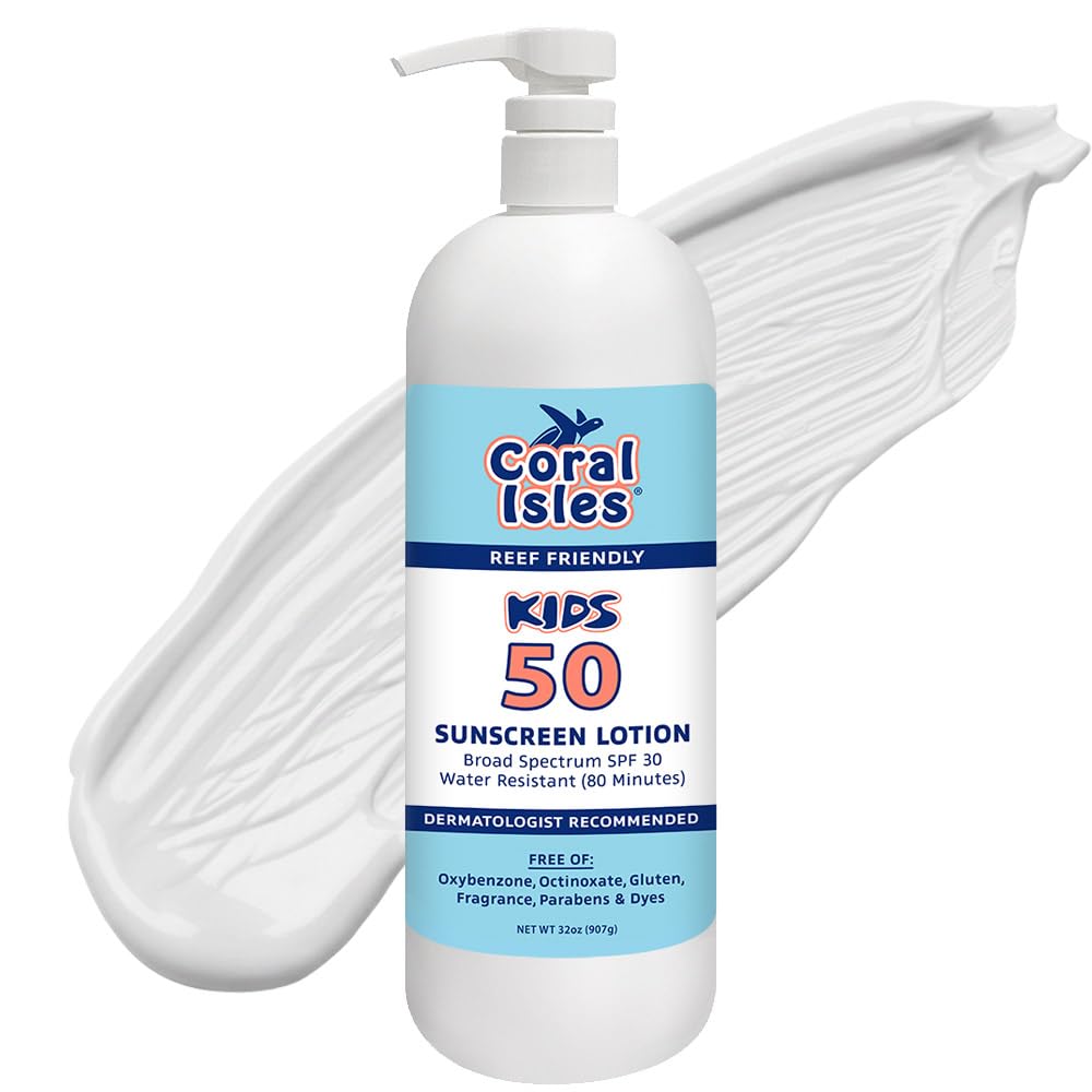 Rocky Mountain Sunscreen SPF 50 Kids Lotion | 32oz Bulk Pump | Hawaii 104 Compliant