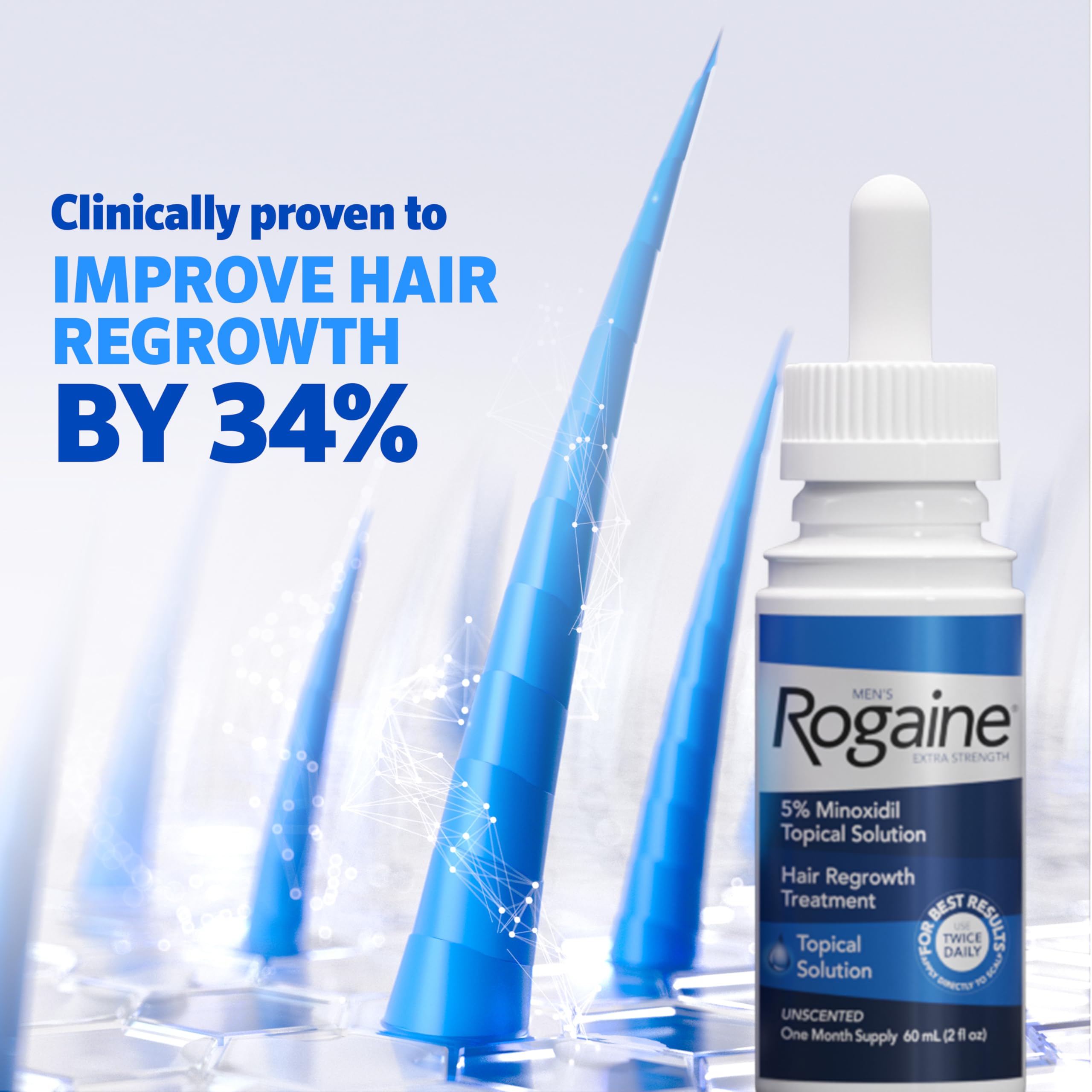 Rogaine Men’s Extra Strength 5% Minoxidil – Hair Regrowth for Men | 3-Month Supply