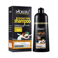 Roivikis MOKERU Coconut Oil Black Hair Dye Shampoo 3-in-1 for Gray Coverage | Semi-Permanent Color
