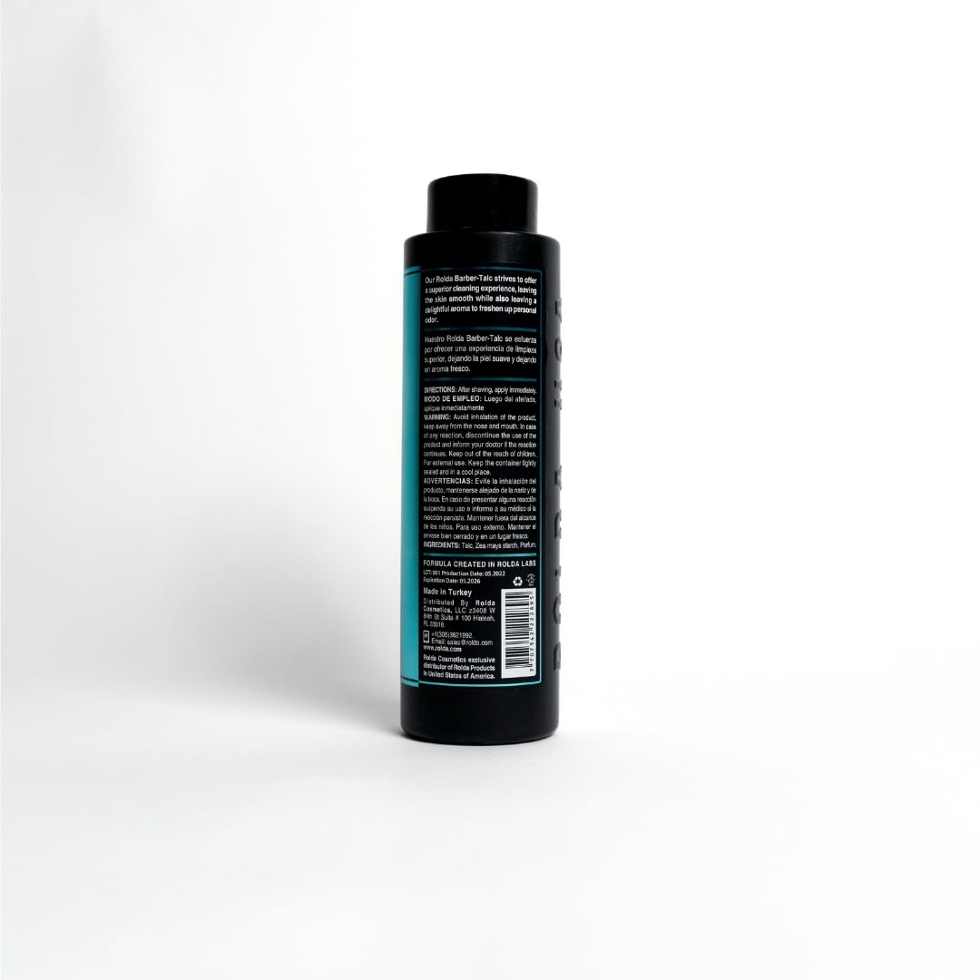 Rolda Men's Barber Talc Powder | Highly Absorbent After-Shave Solution for Fresh, Calm Skin