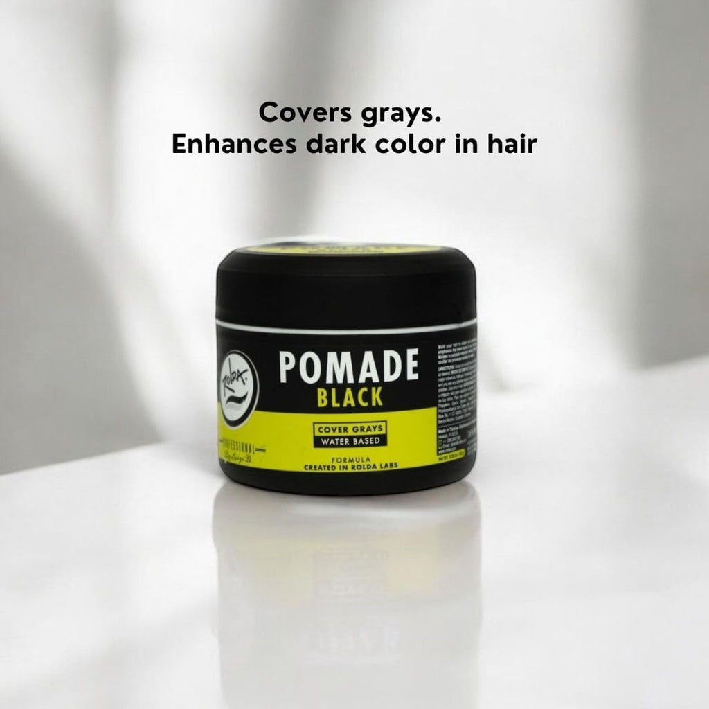 Rolda Black Pomade (5.29 oz) – Grey Coverage, Medium Hold & Shine, Water-Based