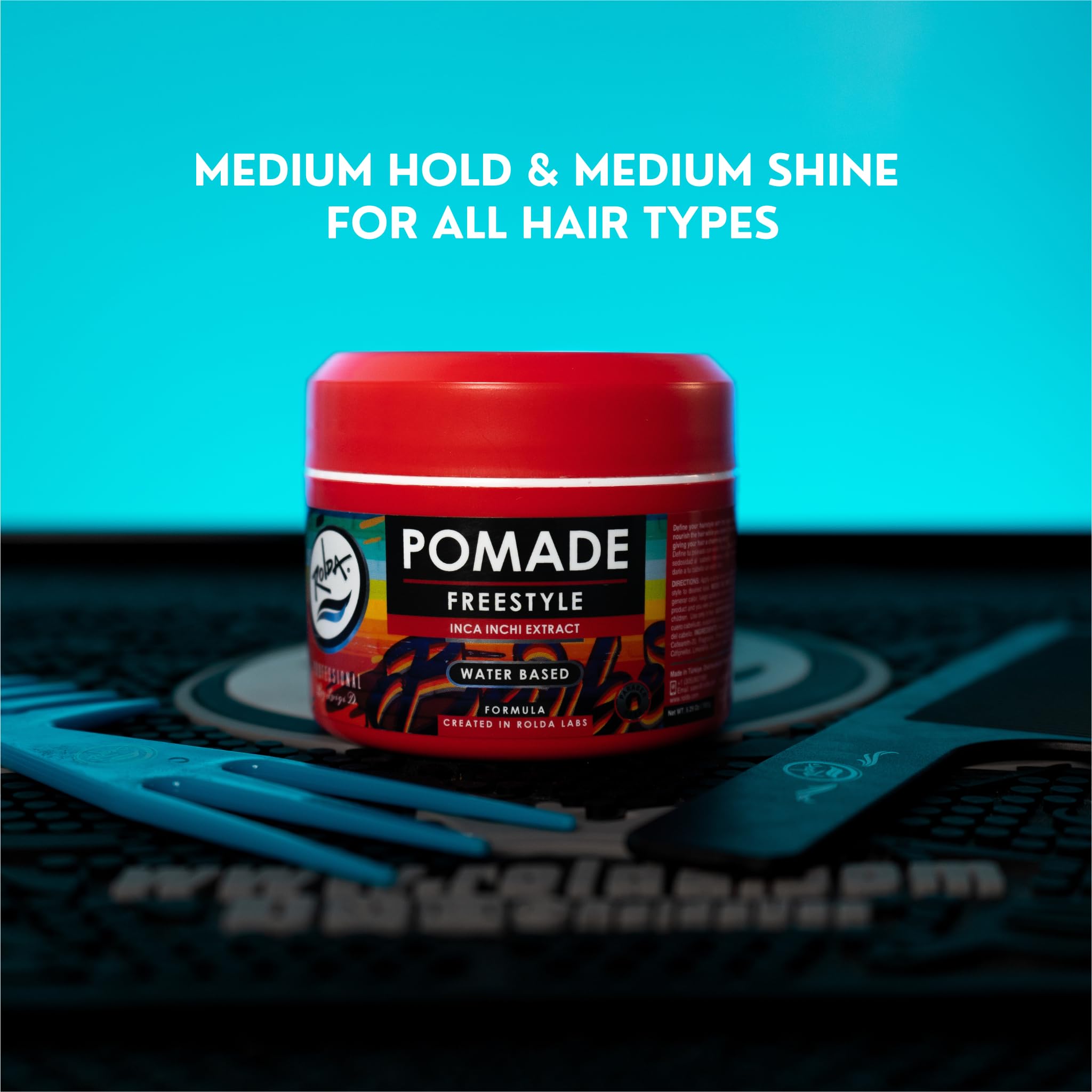 Rolda Freestyle Hair Pomade for Men – Water-Based, Medium Hold & Shine
