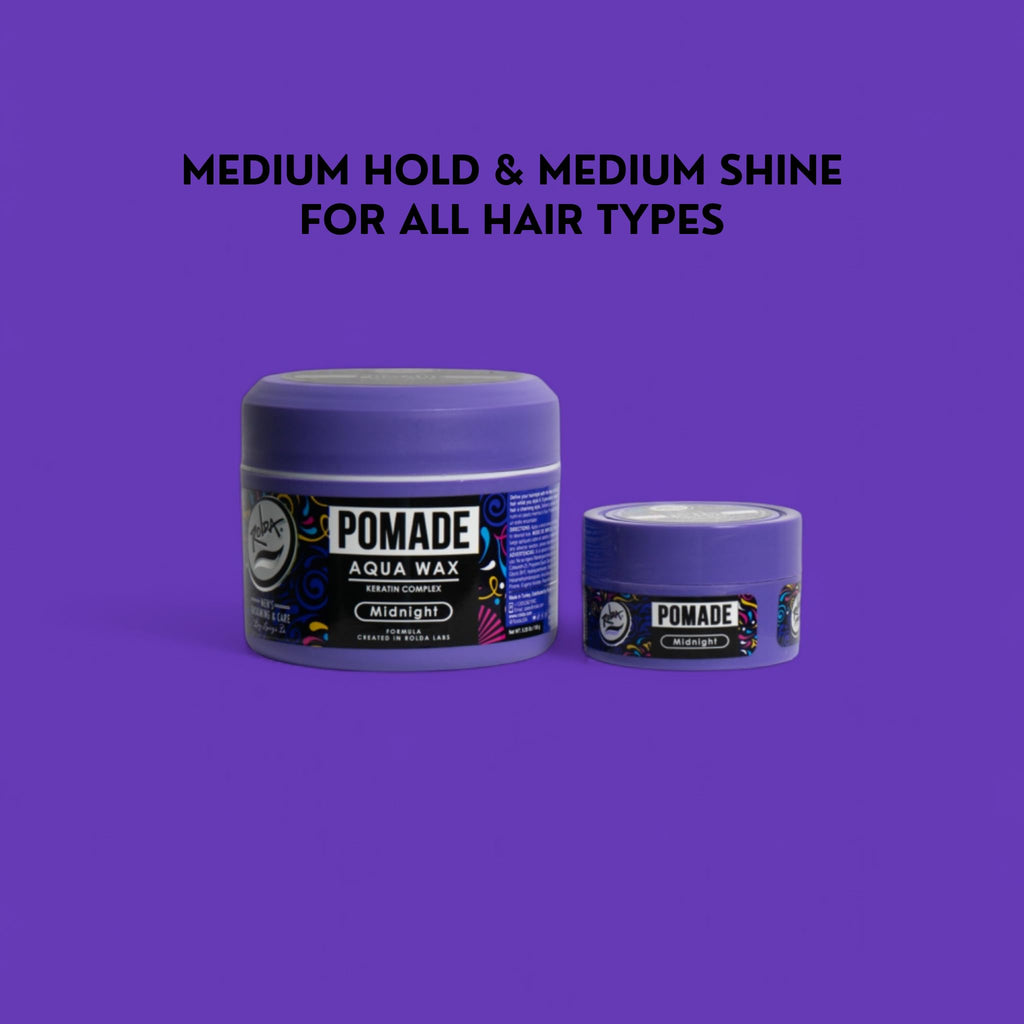 Rolda Midnight Hair Pomade for Men — Water-Based, Medium Hold & Shine