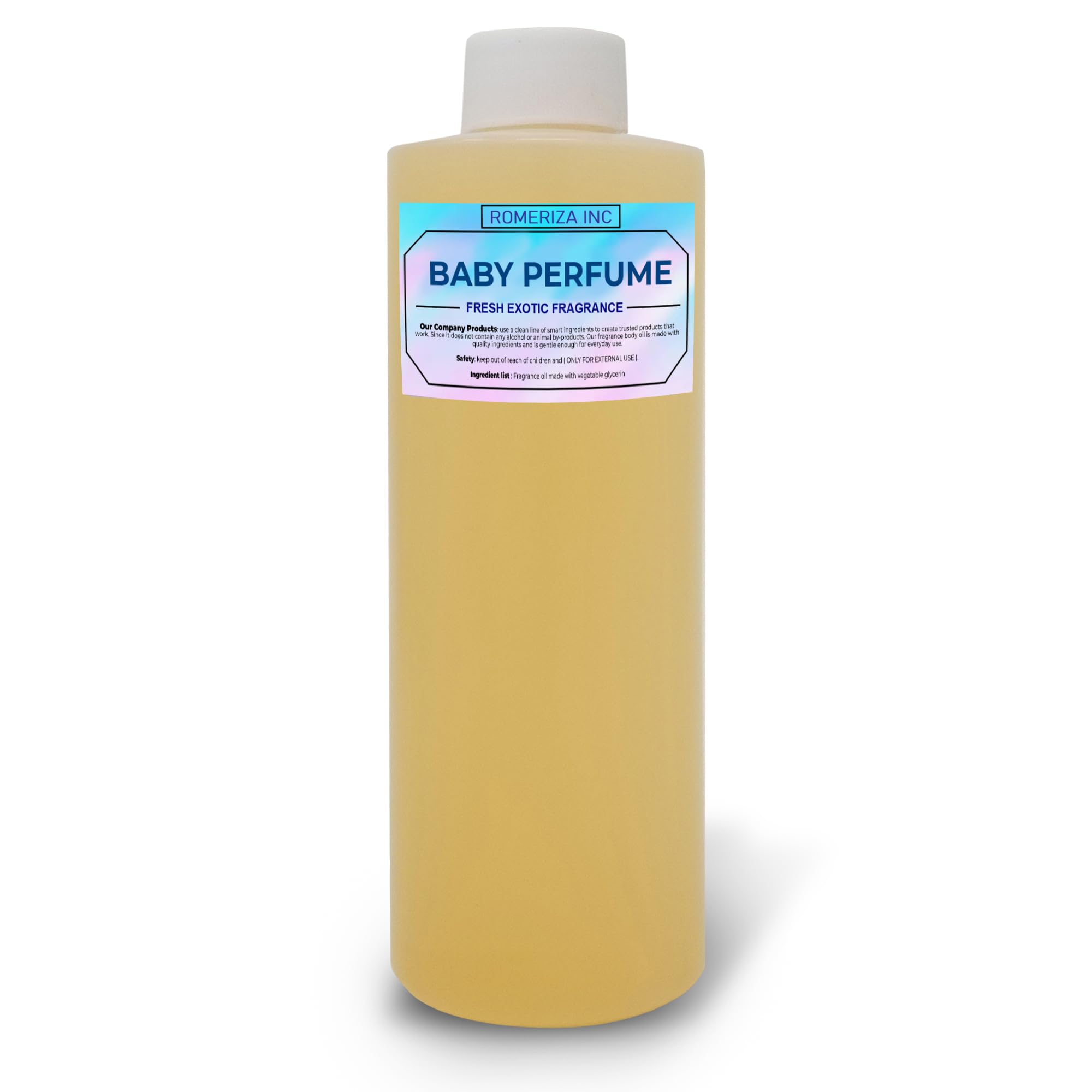 ROMERIZA INC. Baby Essential Fragrance Body Oil – Luxury Unisex Baby Oil Perfume, Soft Baby Powder Scent, 4 Fl Oz