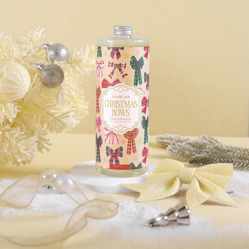 ROMIIE ZOI Christmas Foaming Hand Soap Set — Winter Pine, Gentle & Moisturizing, 1000ml + 500ml