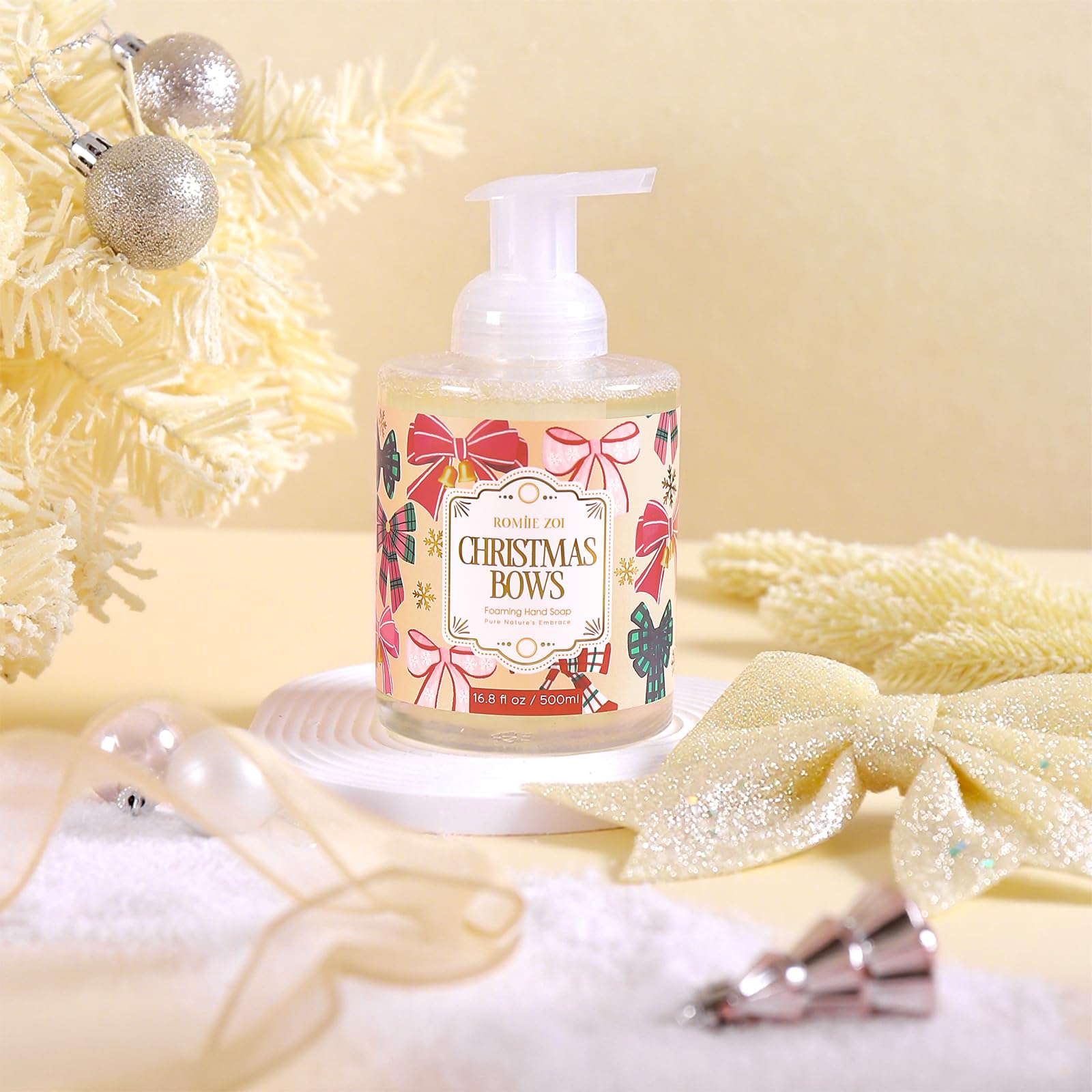 ROMIIE ZOI Christmas Foaming Hand Soap Set — Winter Pine, Gentle & Moisturizing, 1000ml + 500ml