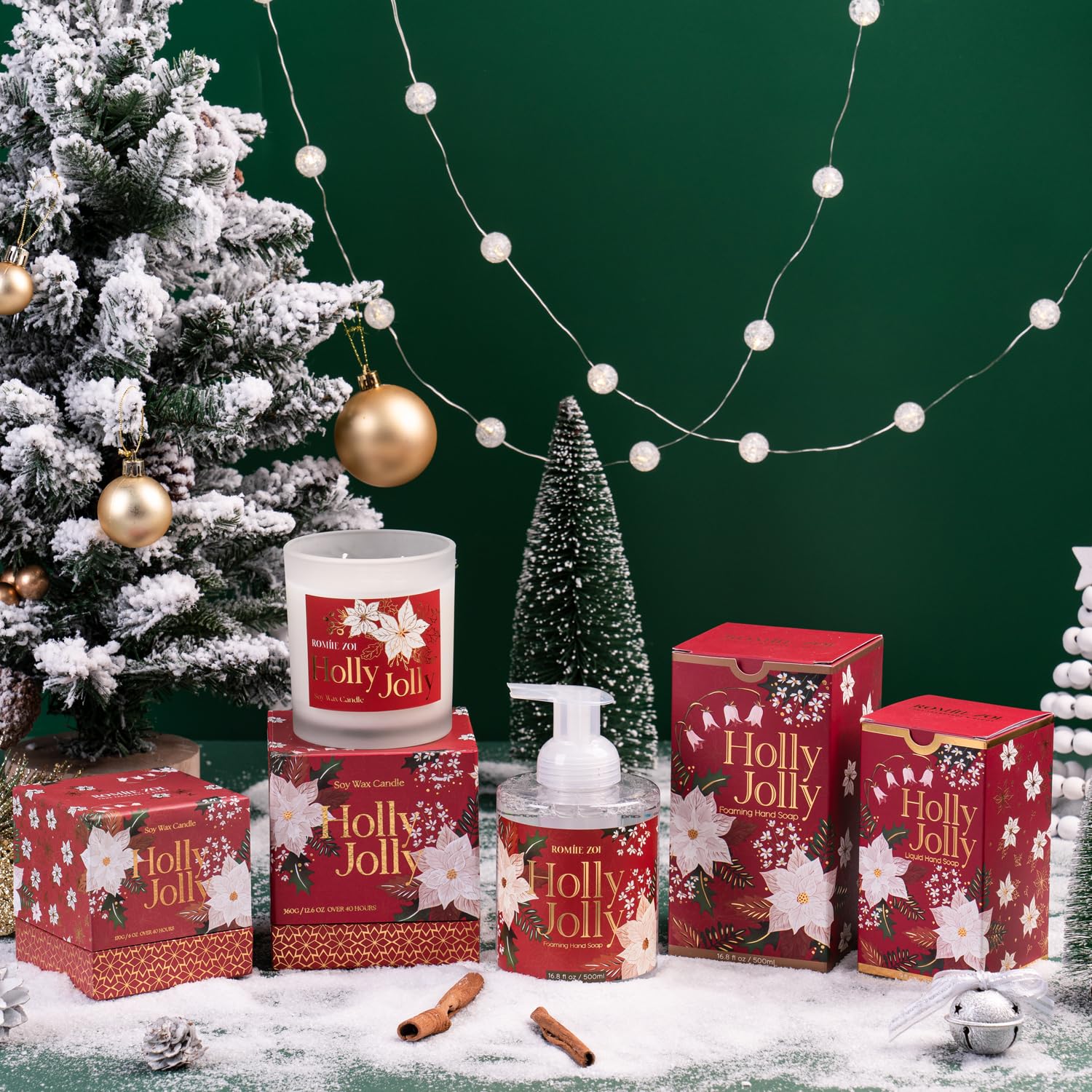 ROMIIE ZOI Christmas Foaming Hand Soap with Gift Box – Holly Jolly Citrus & Pine Aroma (500ml)