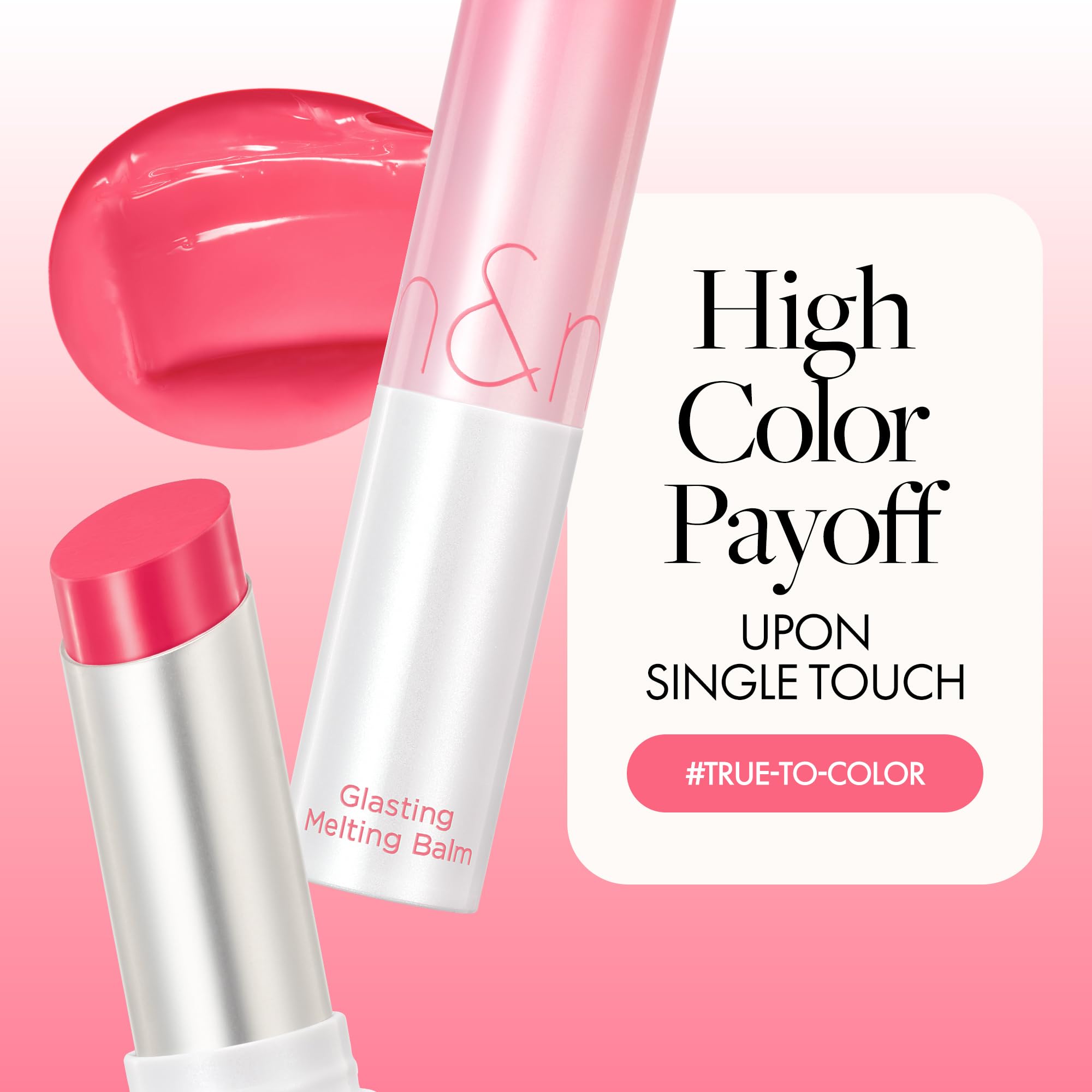 Rom&nd Glasting Melting Balm – High-Shine Hydrating Tinted Lip Balm in 02 Lovey Pink (0.12 oz) | Vegan Formula